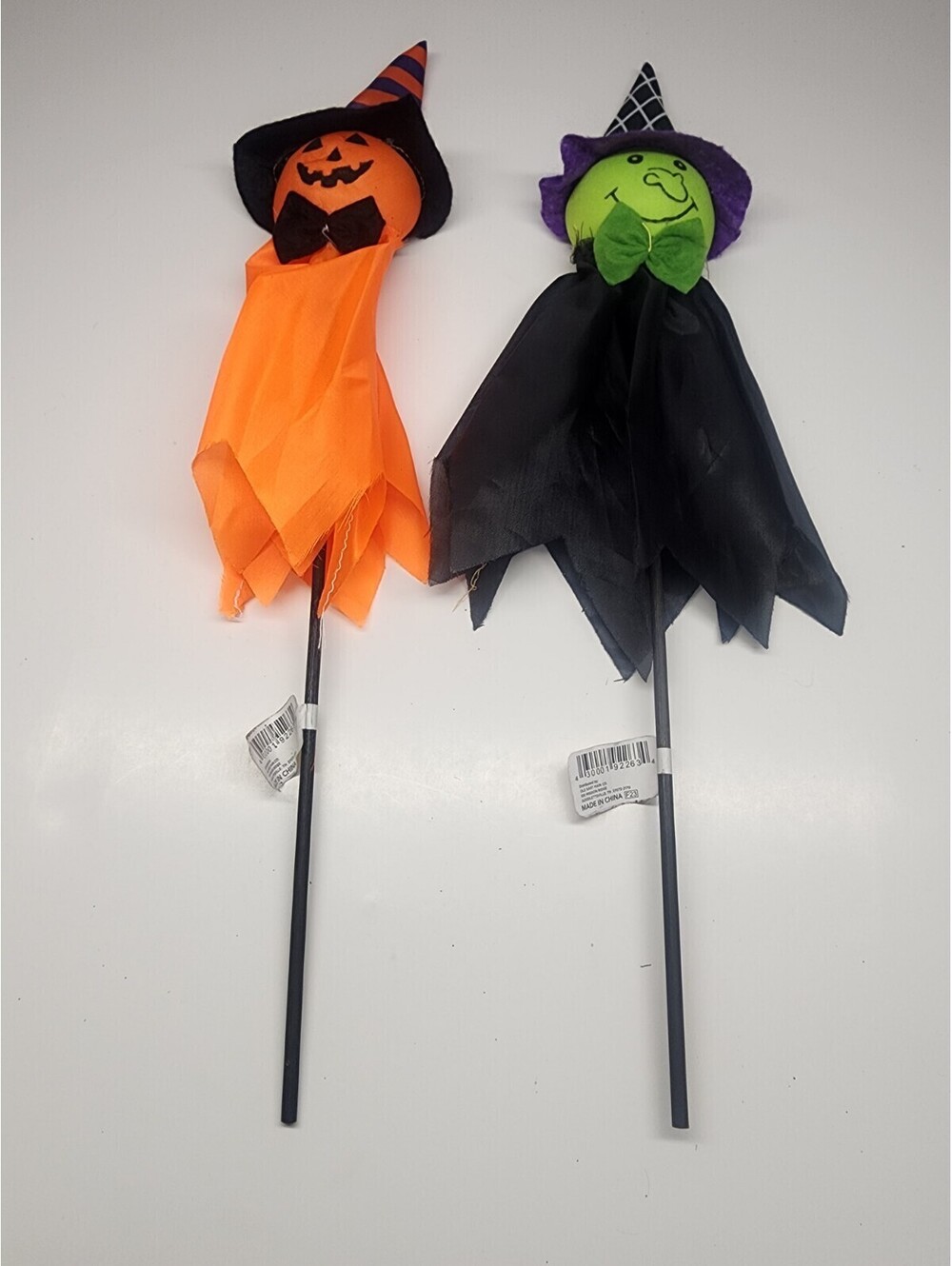 Halloween Pumpkin And Witch On A Stick Decorations